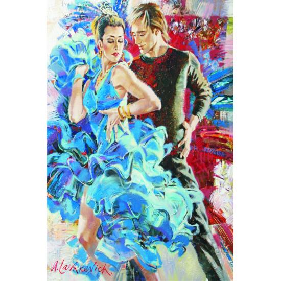 Puzzle Danse Dorée dans les Tons Bleus 2000 Pièces