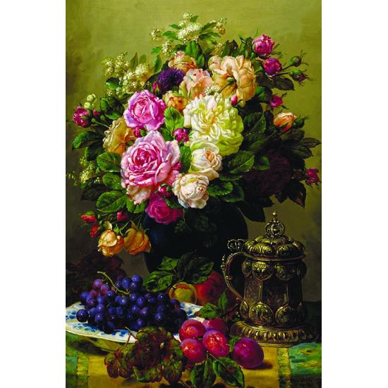 Puzzle Roses, raisins et prunes dorés 1000 pièces