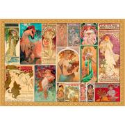 Puzzle Grafika Alfons Mucha - Collage 2000 Pièces
