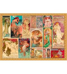 Puzzle Grafika Alfons Mucha - Collage 2000 Pièces