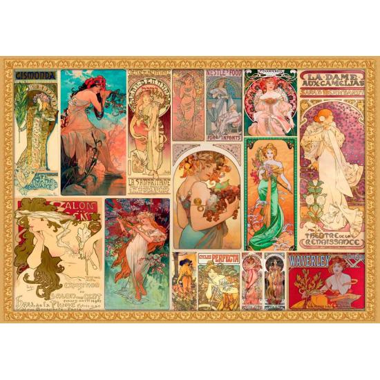 Puzzle Grafika Alfons Mucha - Collage 2000 Pièces