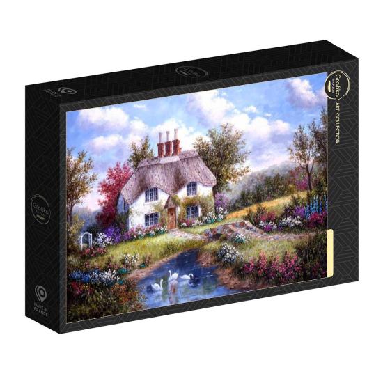 Puzzle Grafika Chalet du Ruisseau des cygnes de 1000 Pieces