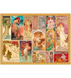 Alphonse Mucha Grafika Collage Puzzle 3000 pièces