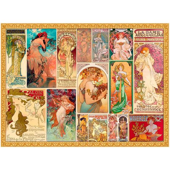 Alphonse Mucha Grafika Collage Puzzle 3000 pièces Alphonse Mucha Grafika Collage Puzzle 3000 pièces