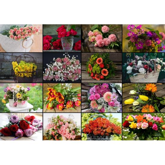 Puzzle Grafika Collage de Bouquets de Fleurs 1500 Pièces