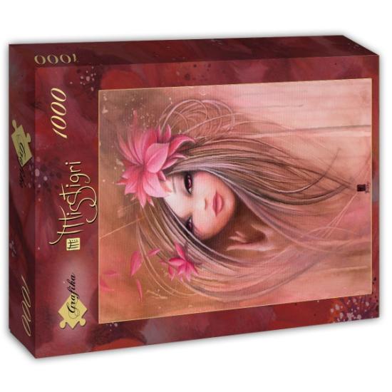 Puzzle Grafika Sweet Girl avec noeud rose 1000 pièces