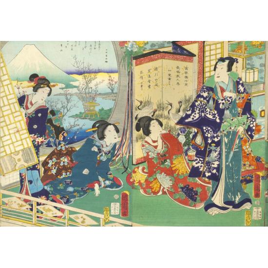 Puzzle Grafika Prince Genji Visitant Le Mont Fuji 1000 Pieces