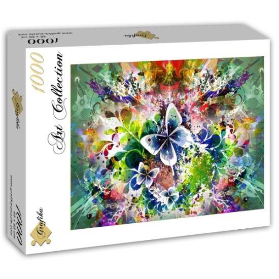 Grafika Puzzle Fleurs de printemps et papillons 1000 pièces