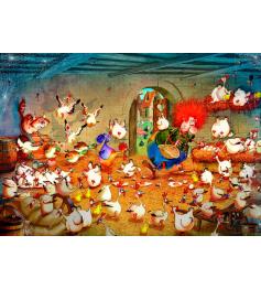 Puzzle Grafika Poulailler Fou de 1000 Pcs