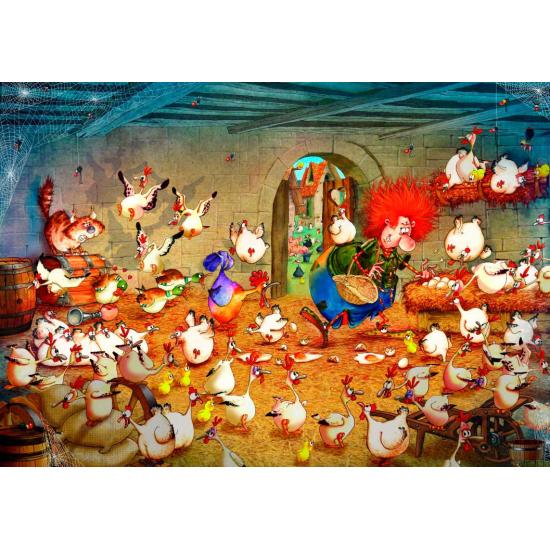 Puzzle Grafika Poulailler Fou de 1000 Pcs