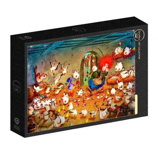 Puzzle Grafika Poulailler Fou de 1000 Pcs