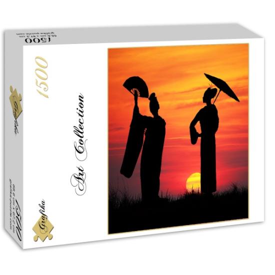 Puzzle Grafika Geishas au coucher du soleil 1500 pièces