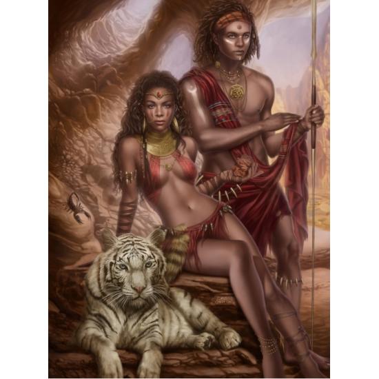 Puzzle Grafika Les Tigres Guerriers 2000 Pièces