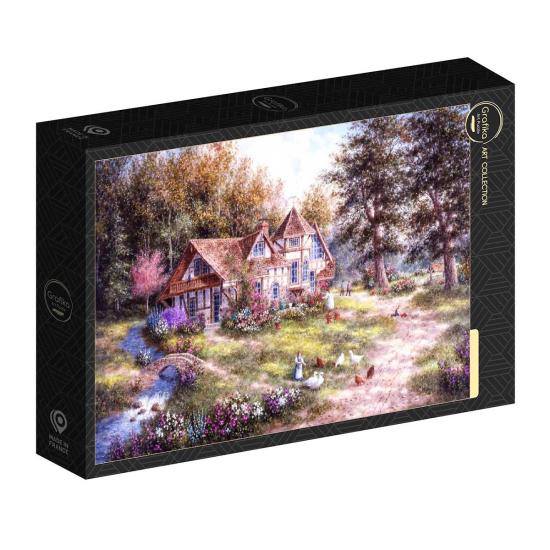 Puzzle Grafika Chalet du Ruisseau des cygnes de 1000 Pieces