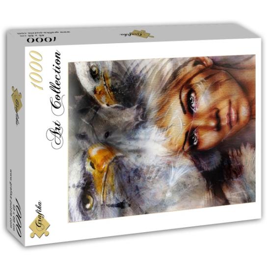 Puzzle Grafika Femme, Aigle et Cheval 1000 pièces