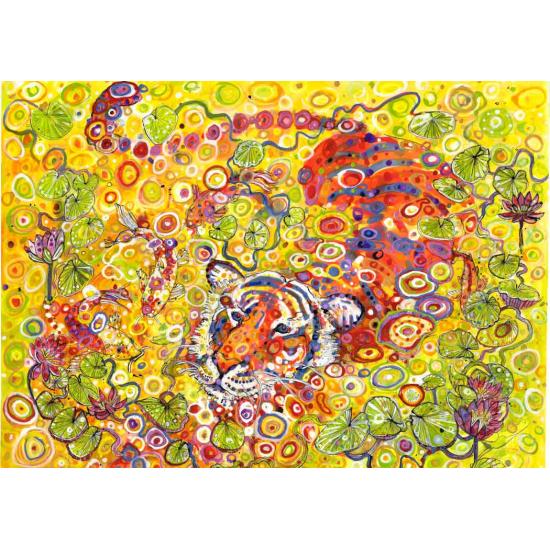 Puzzle Grafika Natation Tigre 1500 Pièces
