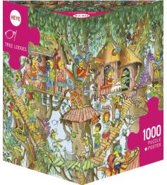 Heye Puzzle Cabanes dans les arbres Boîte triangulaire 1000 pièc