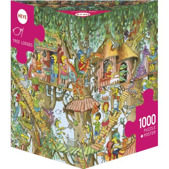 Heye Puzzle Cabanes dans les arbres Boîte triangulaire 1000 pièc