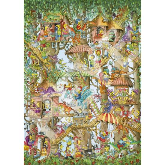 Heye Puzzle Cabanes dans les arbres Boîte triangulaire 1000 pièc