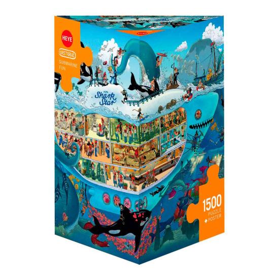 Heye Puzzle Underwater Fun, boîte triangulaire de 1500 pièces