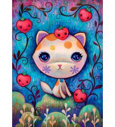 Puzzle Heye Dreaming, chaton et fraises 1000 pièces