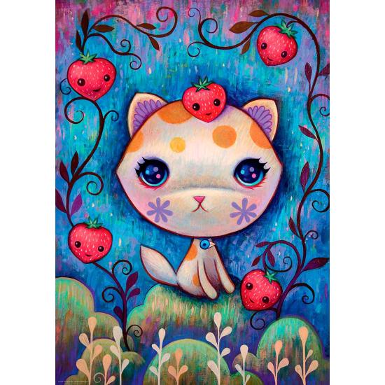 Puzzle Heye Dreaming, chaton et fraises 1000 pièces Puzzle Heye Dreaming, chaton et fraises 1000 pièces