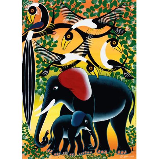 Heye Puzzle Famille d'éléphants 1000 pièces