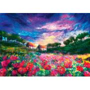 Puzzle d'Art Feutré Heye, Coquelicots au Coucher de Soleil 1