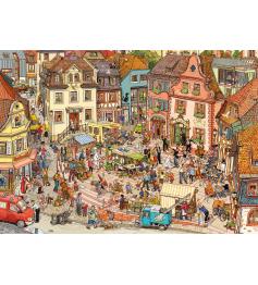 Heye Puzzle Place du Marché, Boîte Triangulaire 1000 Pièces