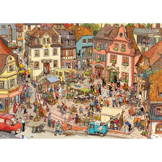 Heye Puzzle Place du Marché, Boîte Triangulaire 1000 Pièces Heye Puzzle Place du Marché, Boîte Triangulaire 1000 Pièces