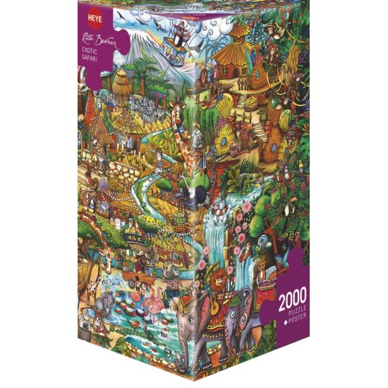 Heye Puzzle Exotique Safari Boîte Triangulaire 2000 Pièces