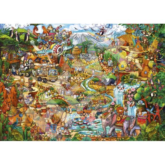 Heye Puzzle Exotique Safari Boîte Triangulaire 2000 Pièces