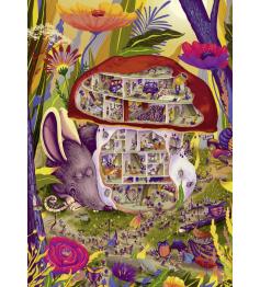 Heye Puzzle Champignon Vivant, boîte triangulaire 1000 pièces