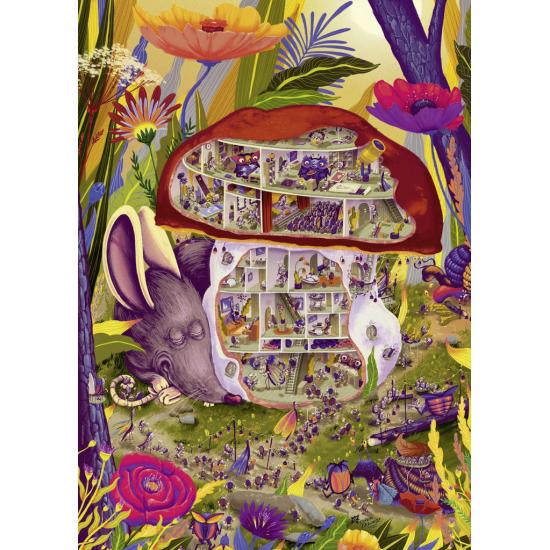 Heye Puzzle Champignon Vivant, boîte triangulaire 1000 pièces