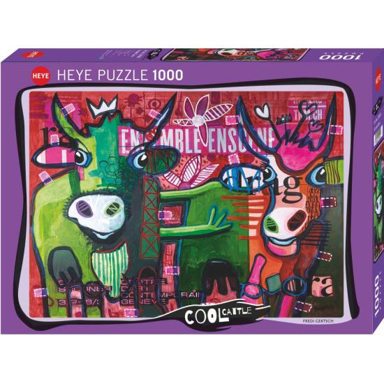 Puzzle 1000 pièces vache rayée Heye
