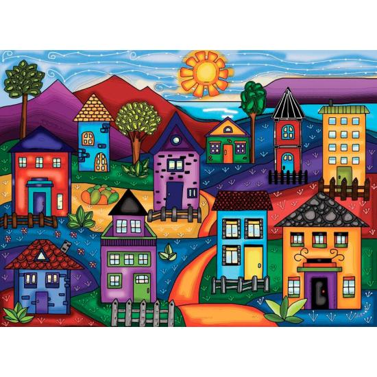 Puzzle Jacarou Maisons dans la vallée de 1000 Pièces