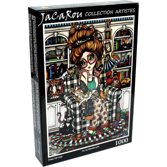 Puzzle Jacarou La Folle aux Chats de 1000 Pièces