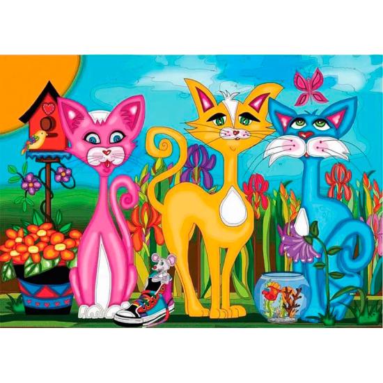 Puzzle Jacarou Rosy, Sunny et Sky 1000 Pièces Puzzle Jacarou Rosy, Sunny et Sky 1000 Pièces