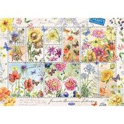 Puzzle géant de la collection de timbres de fleurs d'été 100