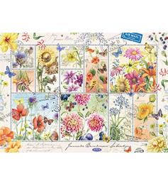 Puzzle géant de la collection de timbres de fleurs d'été 100