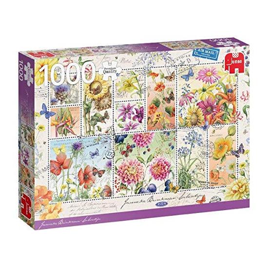 Puzzle géant de la collection de timbres de fleurs d'été 100