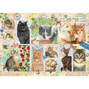 Puzzle géant de 1000 pièces Collection de timbres de chat