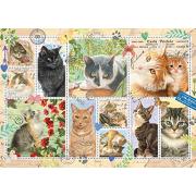 Puzzle géant de 1000 pièces Collection de timbres de chat