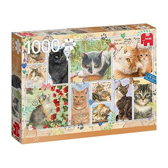 Puzzle géant de 1000 pièces Collection de timbres de chat