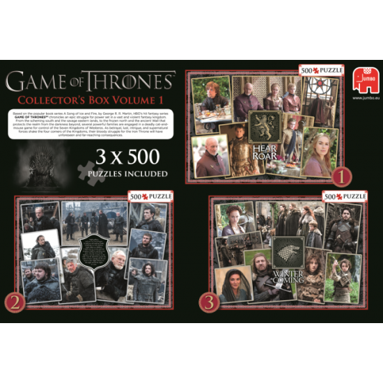 Jumbo Puzzle Game of Thrones Collection 1 de 3 x 500 pièces