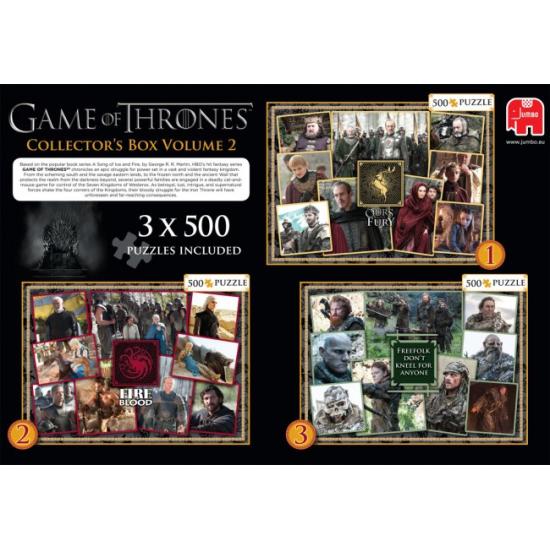 Jumbo Puzzle Game of Thrones Collection 2 de 3 x 500 pièces
