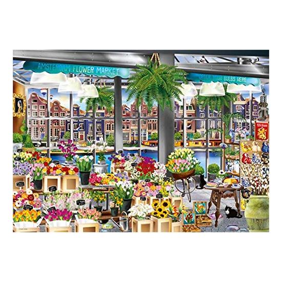 Puzzle Jumbo Le magasin de fleurs d'Amsterdam 1000 pièces