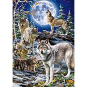 Meute de loups en hiver Puzzle géant de 500 pièces