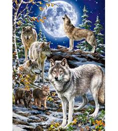 Meute de loups en hiver Puzzle géant de 500 pièces
