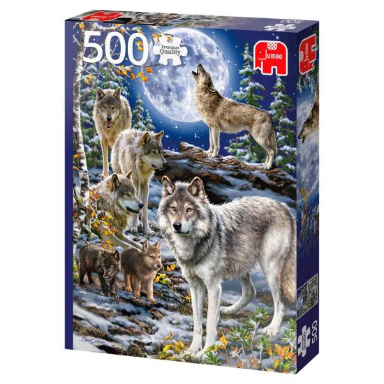 Meute de loups en hiver Puzzle géant de 500 pièces